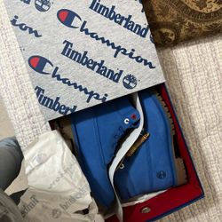 Timberland X Champion Blue Boots New
