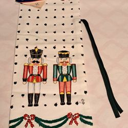 Vintage Cloth Wine Bottle Bag Nutcracker Decor  NEW! 1988