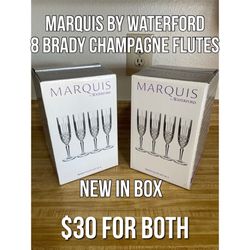 Marquis by Waterford 8 Piece Brady Champagne Flute Set New in Box