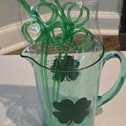 St. Patrick's day crazy straws and plastic 1 gallon pitcher