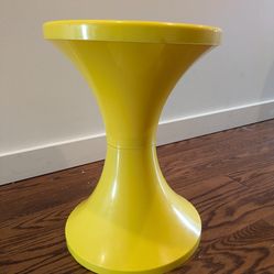 Vintage Plastic Yellow Space Age Stool