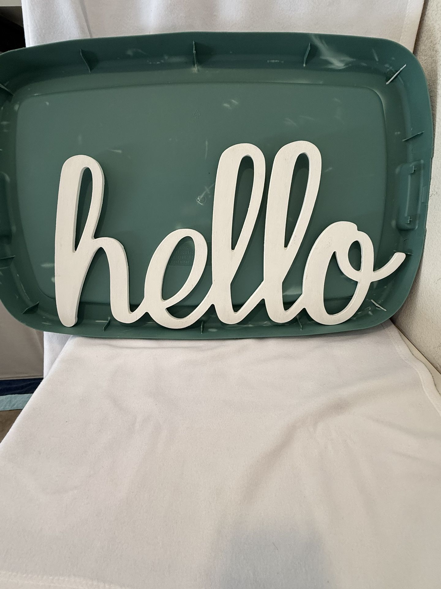 🌅 Wood Sign Painted White- Location Rancho Bernardo