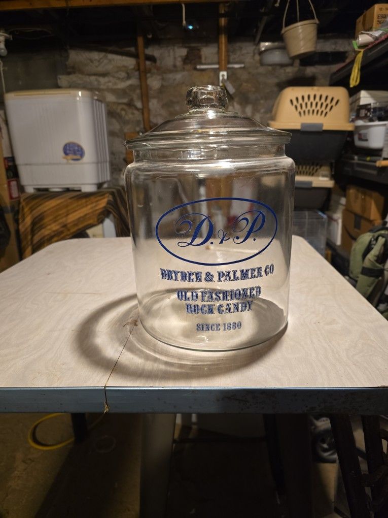 Antique Dryden Parmer Rock candy 2 Gal Display Jar