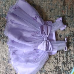 Purple Butterfly Baby Dress For Six To Nine Months