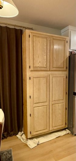 Solid Oak Storage Cabinet