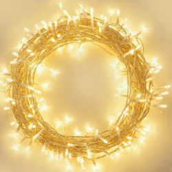 New! 36ft/100Led Battery Operated String Lights with Timer 8 Modes Led Fairy Lights IP65 Waterproof Clear Twinkle Lights for Bedroom Christmas Parties