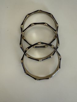 Black & Gold Bamboo Bangle - Set of 3