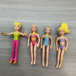 FOUR DISNEY AND POLLY POCKET DOLLS