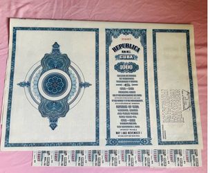 Bonos República de Cuba 1953 en excelente estado