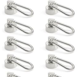 Ant Mag Magnets Hooks Heavy Duty with Carabiner 22lbs Strong Magnets Great Hanging for Refrigerator Cruise Cabin Grill Wreath Kitchen Office 10 Pieces