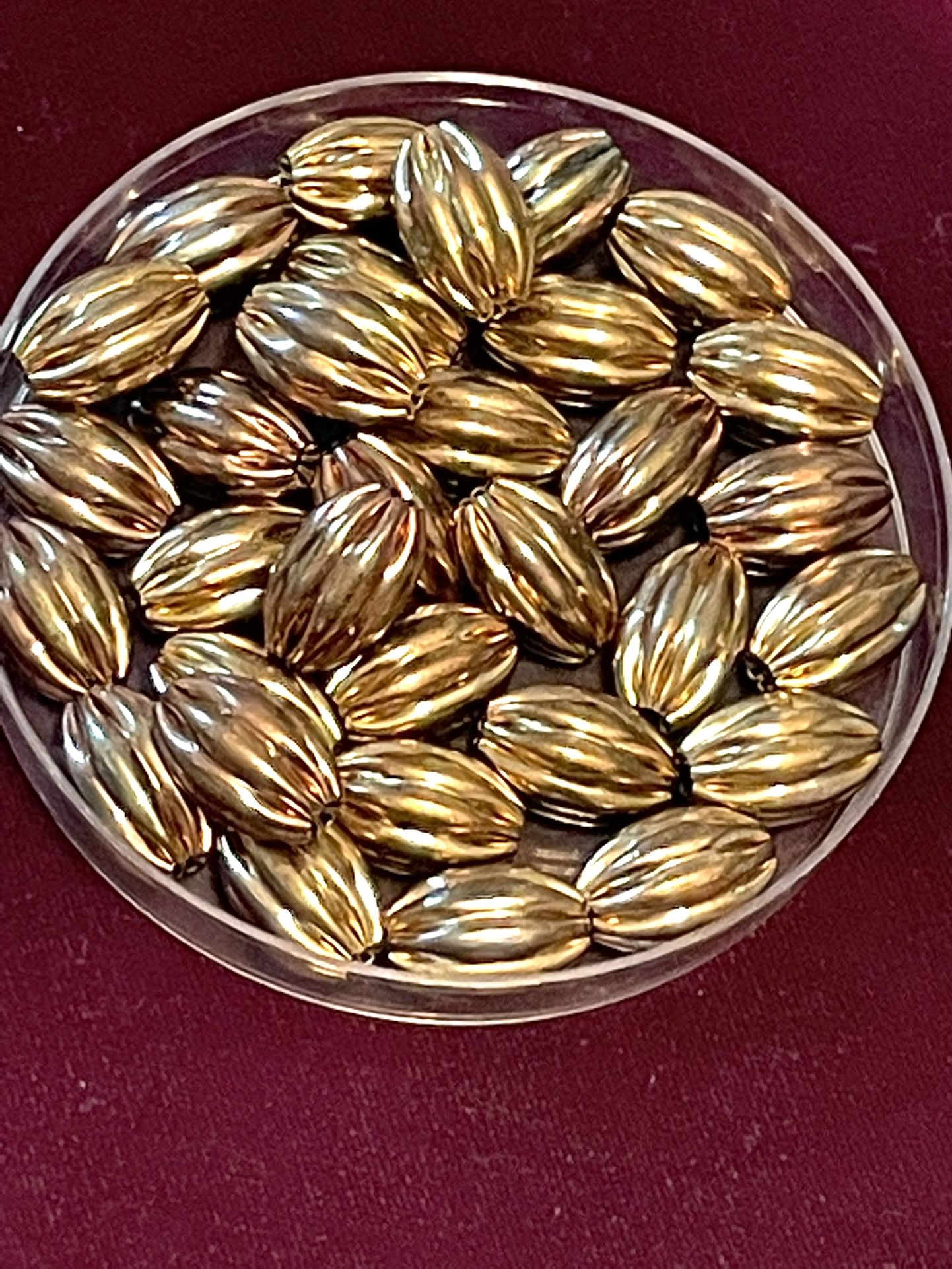 Lot Of Vintage Fluted Oval Beads