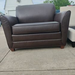 Flexsteel Brown Leather Chair/Twin Sleeper 