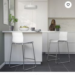 3x White Modern Stools 
