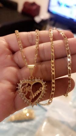 Gold plated heart and chain