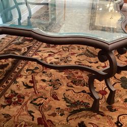 Designer Coffee Table With A Very Thick Piece Of Glass 46x46 Asking $400.