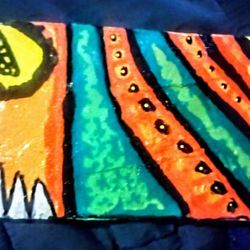 Art Acrylic On Wooden Pallet Plant Pieces Eoughly 3" X 5"