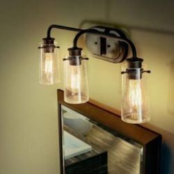 Vanity fixtures KICHLER

Braelyn 24 in. 3-Light Old Bronze Vintage Bathroom Van
KICHLER
Braelyn 24 in. 3-Light Old Bronze Vintage Bathroom Vanity Ligh