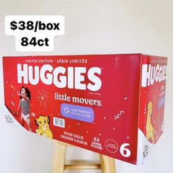 Size 6 (35+ Lbs) Huggies Little Movers (84 Baby Diapers)