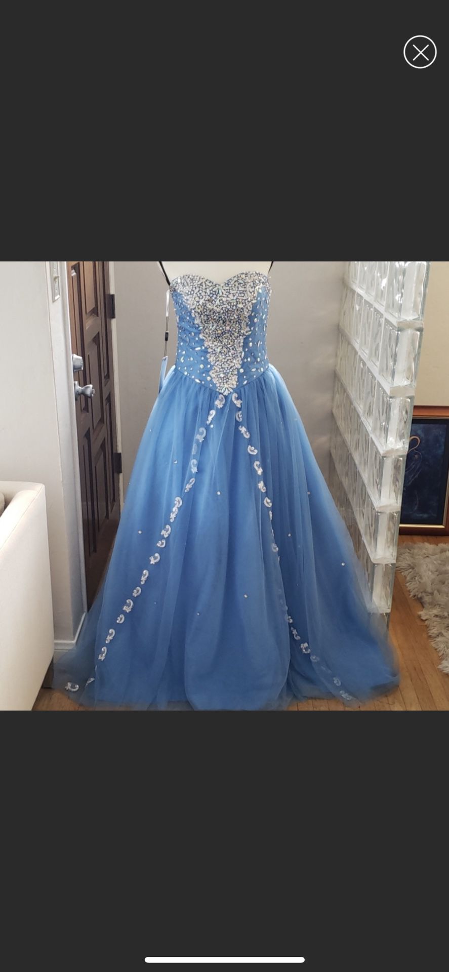 NEW Blue Ball Gown For Quinceanera or Prom Dress