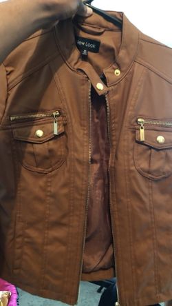 Brown leather jacket