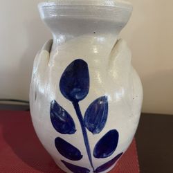 New Williamsburg double ear salt, glazed picture/vase. Handmade.