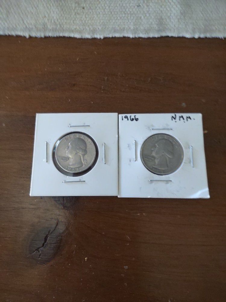 2- 1966 Quarters No Mint Mark