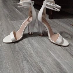 White Clear Heels