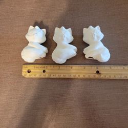 3 Bisque Ready-to-paint Racoon Macrame Beads