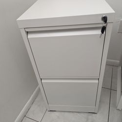New White 2 Drawer Filing Cabinet 