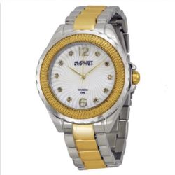 NEW August Steiner Mother of Pearl Diamond Dial Two-Tone Ladies Watch