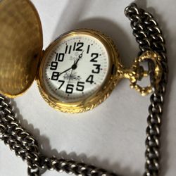 Armitron Vintage Pocket Watch With Chain 
