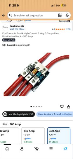 KnuKonceptz 3 Way 0 guage Fused Distribution Block