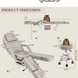 😀 Tattoo Facial Chair with Split Legs, Artist Tattoo Bed for Client, Professional Adjustable Lash Esthetician Table Beauty Salon Spa Equipment