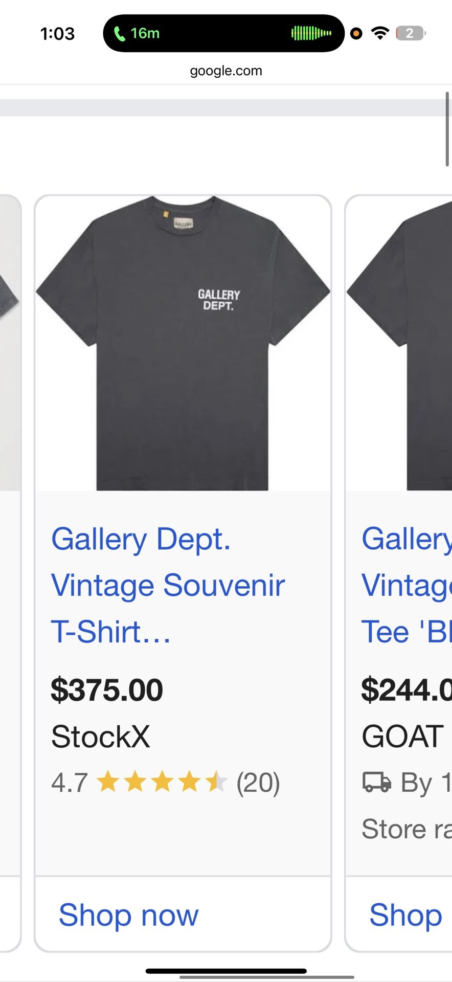 Gallery Department T-Shirt Men’s Size large BRAND NEW