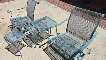 Wrought Iron Chair Reclining Rocker