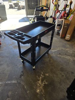 2-Shelf Rolling Utility Cart with Tool Tray