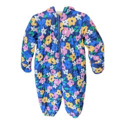 First Impressions Floral Hooded Padded Snowsuit / Pram Suit - 18 Months