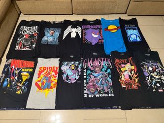 3XL Graphic T Shirts Lot Of 12 Spiderman Wolverine Deadpool Pokemon Marvel