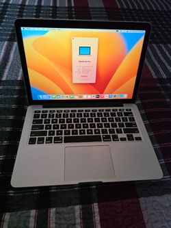 Reliable Apple MacBook Pro. Has 13-inch Retina display, Mid 2014 model. Processor is 2.6 GHz Dual-Core Intel Core i5. Has 8 GB 1600 MHz DDR3 memory an