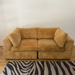 Corduroy Square Arm Loveseat 
