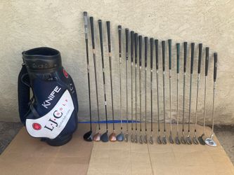 Mixed Set RH Golf Clubs & Tour X Golf Bag.