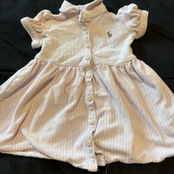 Ralph Lauren 9 Month Old Pink And Blue Dress 