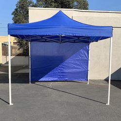 Brand New $100 Heavy Duty Canopy 10x10 FT with (1) Sidewall, Ez Popup Outdoor Party Tent Patio Shelter, Carry Bag 