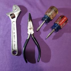 Vintage craftsman &SEARS 6” Wrench/japan made/  5½ Long Bent Nose Offset 2pc Stubby Screwdriver-Phillips -Flat