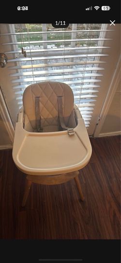 Wooden High Chair With Harness