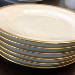 Vintage Set Of Gold Rimmed Dessert Plates
