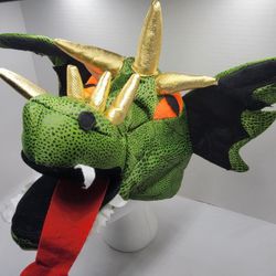 Beistle Medieval Green Dragon Halloween Costume Hat Gold OSFM Stuffed Animal