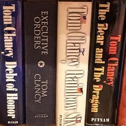 8 Hardcover Tom Clancy Books For Sale. 