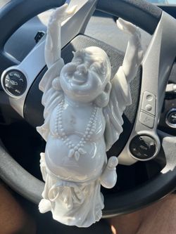 White Porcelain Laughing Buddha Figurine