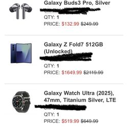 Samsung Galaxy Z Fold 7, Watch Ultra, Buds 3 Pro
